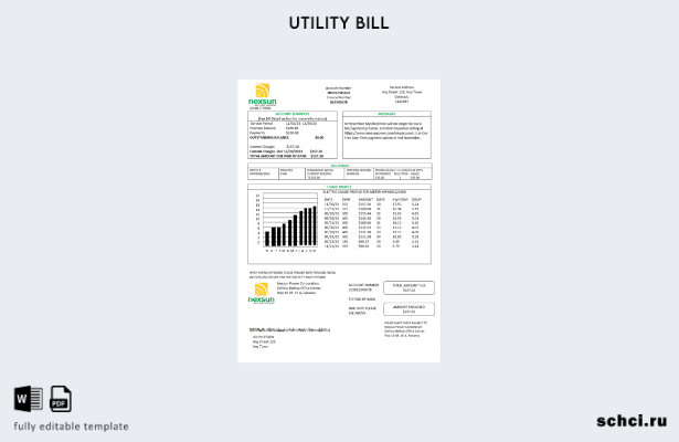 цифровая загрузка шаблона счета за электроэнергию Panama Nexsun Power Corporatio
